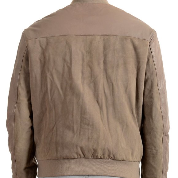 Hugo Boss Men'sLuntis Suede Leather Bomber Jacket